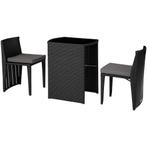 tectake Aluminium wicker bistroset Hamburg - zwart, Verzenden, Nieuw