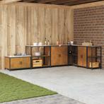 vidaXL Keukenopslag met plank met opslag Roestig 60 x 50 x, Verzenden, Nieuw