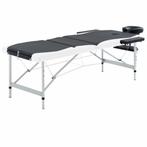vidaXL Massagetafel inklapbaar 3 zones aluminium zwart en, Verzenden, Nieuw