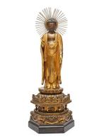 Figuur - A Fine Japanese Gilt Wood Buddha Amida Nyorai -