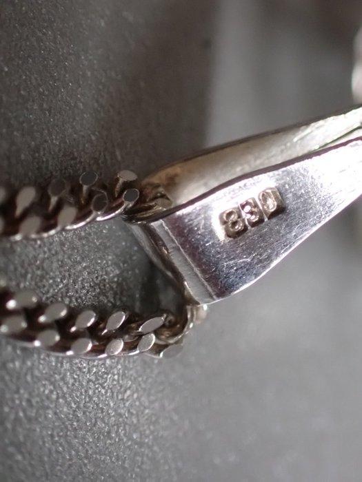 Zilver - Ketting met hanger - Aquamarijn (getest Foto), Antiek en Kunst, Kunst | Designobjecten