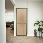 Stalen Binnendeur Olijfgroen 6 Vlaks Mat glas Luxe design, Doe-het-zelf en Bouw, Deuren en Vliegenramen, Minder dan 80 cm, Binnendeur