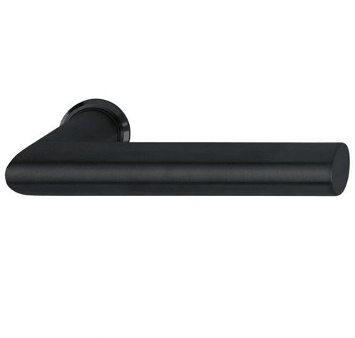 Deurklink Toscana op rond mini rozet aluminium mat zwart, Doe-het-zelf en Bouw, Hang- en Sluitwerk, Klink of Kruk, Nieuw, Overige materialen