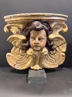sculptuur, Mensula en forma de cabeza de angel - 22 cm -