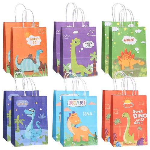 Fako Bijoux® - 24 Papieren Uitdeeltasjes Dinosaurus -, Divers, Emballage cadeau, Envoi