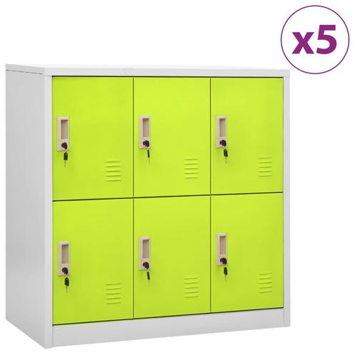 vidaXL Lockerkasten 5 st 90x45x92,5 cm staal lichtgrijs en, Huis en Inrichting, Kasten | Overige, Nieuw, Verzenden