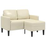 vidaXL 2-zitsbank met ligstoel L-vormig crèmekleurig 125 cm, Verzenden, Nieuw