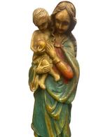 Beeld - Maria met kindje Jezus - 34 cm - Hout - 1940-1950