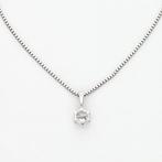 Halsketting - 18 karaat Witgoud Diamant (Natuurlijk)