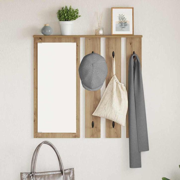 vidaXL Wandgemonteerde kapstok artisanaal eikenkleurig 84 x, Huis en Inrichting, Kasten | Wandmeubels, Nieuw, Verzenden