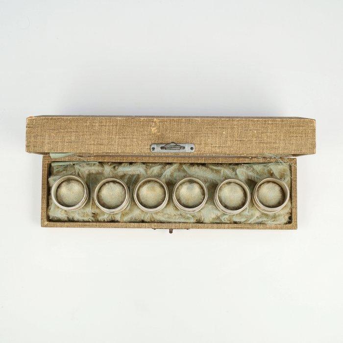 NO RESERVE - C.F. Wewer - Vingerdoekringen - Servetring (6), Antiek en Kunst, Antiek | Zilver en Goud