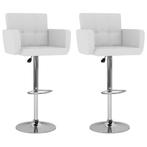 vidaXL Tabourets de bar lot de 2 blanc similicuir, Verzenden