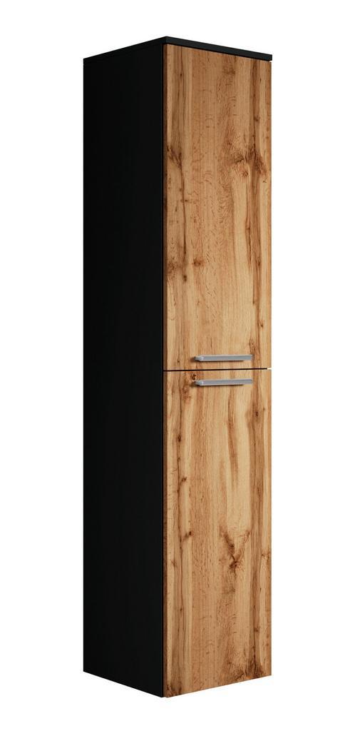 Badkamerkast Venus 30 x 30 x 160 cm Eiken Zwart, Doe-het-zelf en Bouw, Sanitair, Nieuw, Verzenden