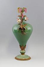 Vaas - Crackle-stijl met varens en bloemornamenten | Luxe