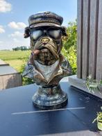 Beeld, English bulldog biker gold - 36 cm - hoogwaardig, Antiek en Kunst