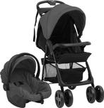 vidaXL - Kinderwagen - 3-in-1 - staal - donkergrijs - en -, Enfants & Bébés, Poussettes & Combinaisons, Verzenden, Kinderwagen