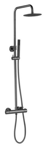 Thermostatische regendouche-opbouwset Gunmetal, Huis en Inrichting, Ophalen of Verzenden, Nieuw