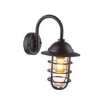 Wandlamp - Zwart - Glas / Metaal - E27 fitting | Canberra, Huis en Inrichting, Lampen | Wandlampen, Verzenden, Nieuw, Overige materialen