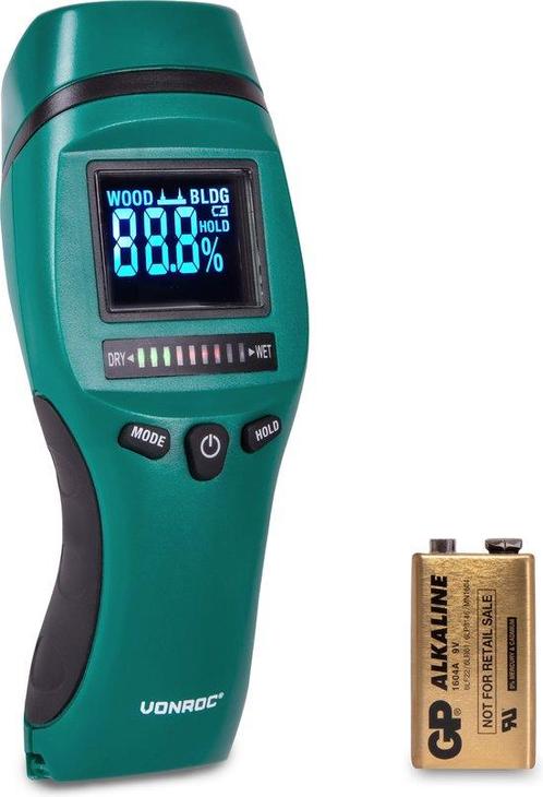 VONROC PRO Vochtmeter – Professioneel gebruik – Accuraat –, Doe-het-zelf en Bouw, Gereedschap | Overige machines, Ophalen of Verzenden