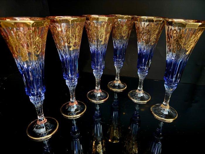Antica cristalleria italiana - Champagne fluitje (6) -, Antiek en Kunst, Antiek | Meubels | Tafels