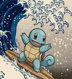 Kleury.art - “Squirtle Surfing on The Great Wave off, Nieuw