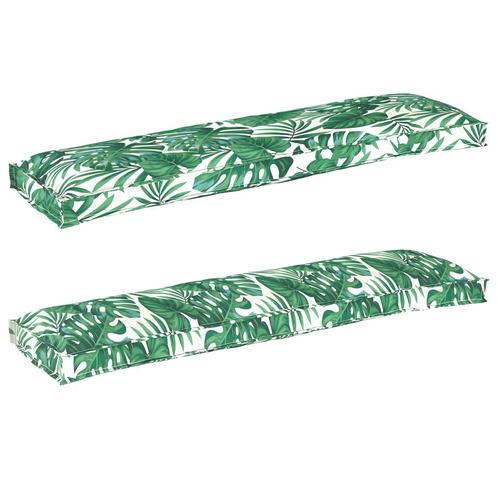 vidaXL Ligbedkussens voor Bank 2 stuks Bladerenmotief, Huis en Inrichting, Woonaccessoires | Kussens, Nieuw, Verzenden