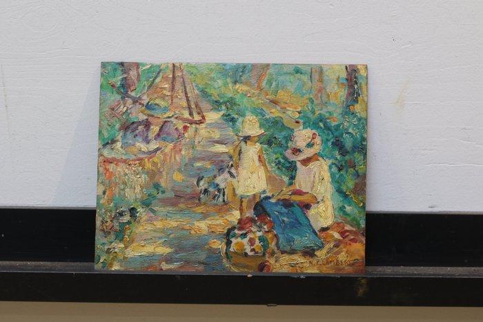 Camille Nicolas Lambert 1874-1964 - kinderen in het park., Antiquités & Art, Art | Peinture | Classique