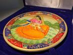 Rajasthani Ragini - Rond Marmer plateel - In Luxe Blauw, Antiek en Kunst