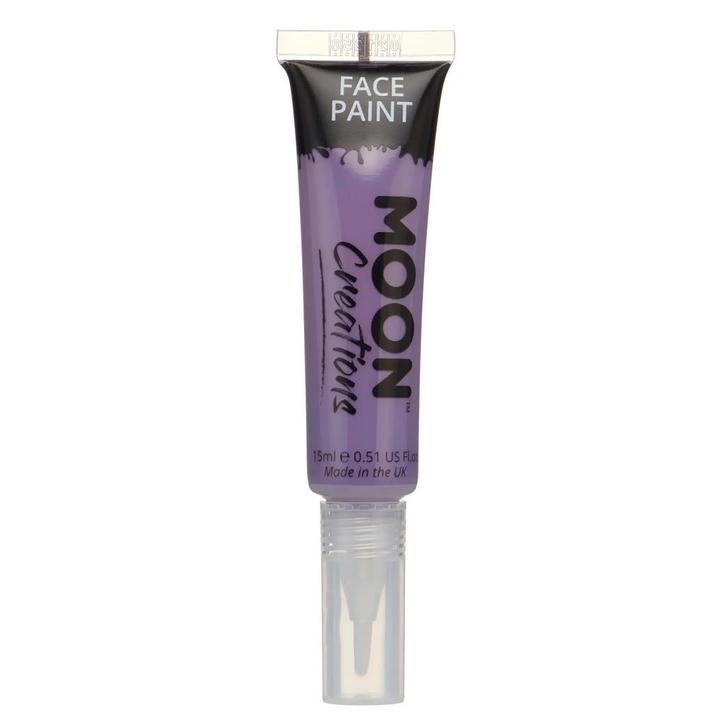 Moon Creations Face Paint with Brush Applicator Purple 15ml, Hobby en Vrije tijd, Feestartikelen, Nieuw, Verzenden