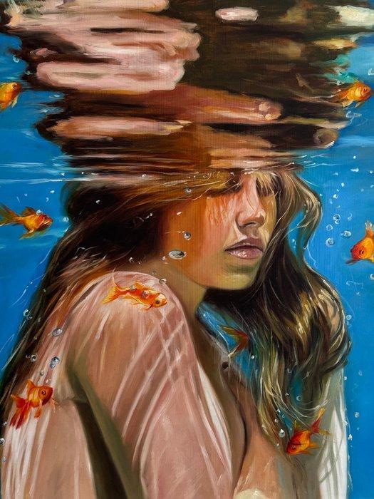 Naghme Hesari - Lost in a Dream, Antiek en Kunst, Kunst | Schilderijen | Modern