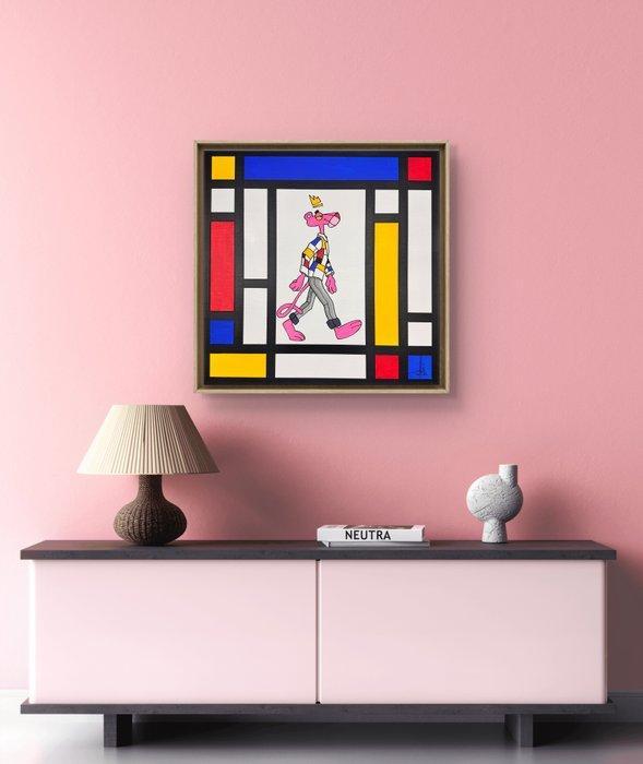 Alèze (1974) - Pink Mondrian Mondrian & friends, Antiek en Kunst, Kunst | Schilderijen | Modern