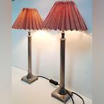 Tafellamp - Twee nikkelen tafellampen, Antiquités & Art