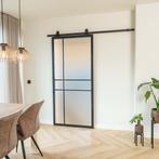 Stalen Schuifdeur - 6 Vlaks - Mat glas - Luxe design *, Doe-het-zelf en Bouw, 75 tot 150 cm, Nieuw, 150 tot 225 cm, Metaal