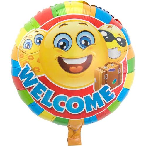 Helium Ballon Emoticon Welcome 43cm leeg, Hobby & Loisirs créatifs, Articles de fête, Envoi