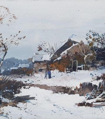 Eugène Galien-Laloue (1854-1941) - Village sous la neige