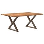 vidaXL Eettafel met natuurlijke rand 180x120x74cm eikenhout, Huis en Inrichting, Tafels | Eettafels, Verzenden, Nieuw