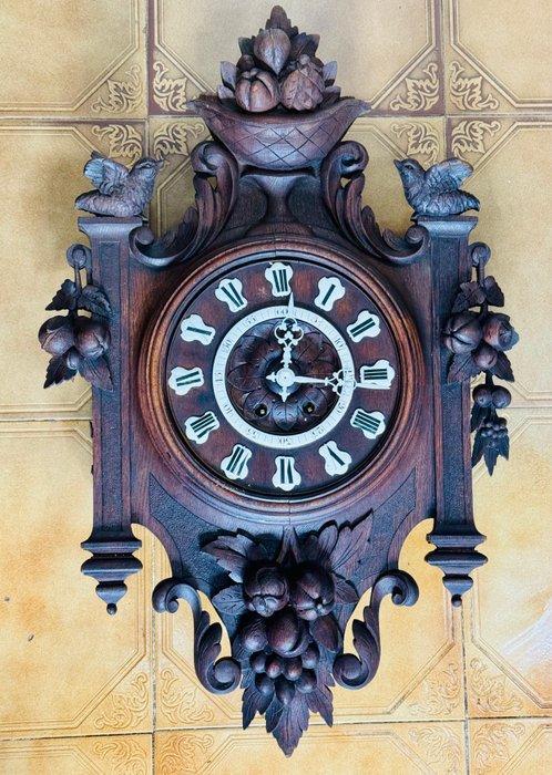 Klok - Art Nouveau Hout - 1900-1910, Antiek en Kunst, Antiek | Klokken