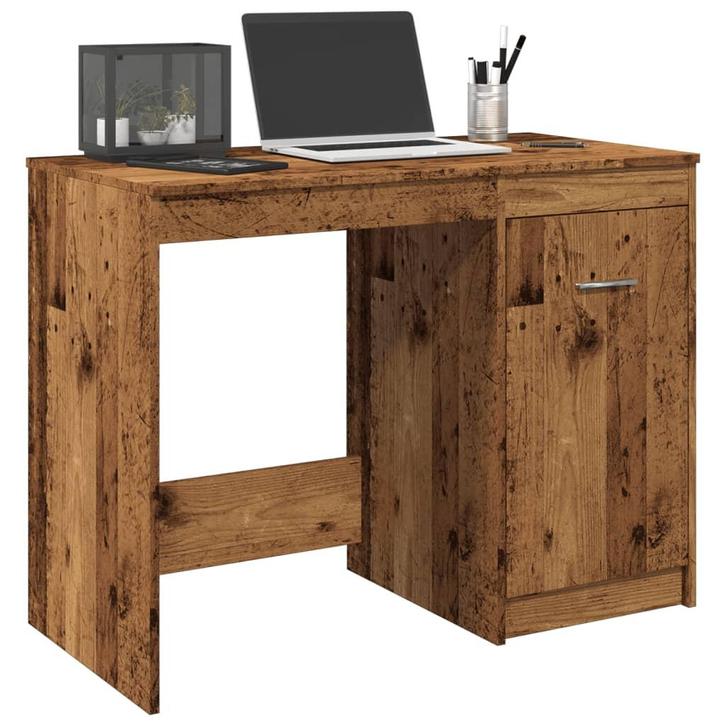 vidaXL Bureau 100x50x76 cm bewerkt hout oud houtkleurig, Huis en Inrichting, Bureaus, Nieuw, Verzenden