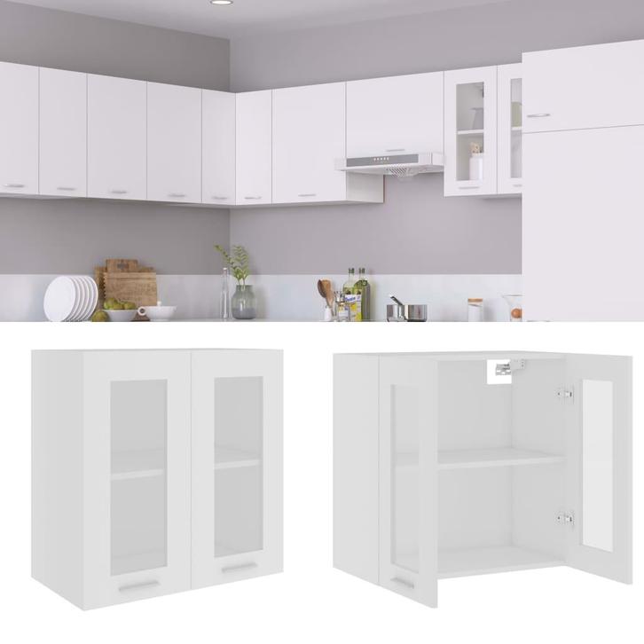 vidaXL Hangkast Lyon 60x31x60 cm bewerkt hout wit, Huis en Inrichting, Kasten | Overige, Nieuw, Verzenden