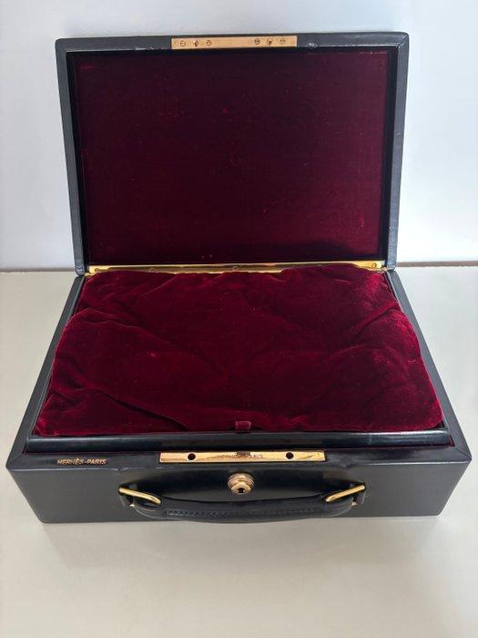 Hermès - Sieradendoos - Leder, Fluweel - Hermès sieradendoos, Antiek en Kunst, Curiosa en Brocante