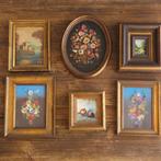FREE SHIPPING - Lijst (6) - Canvas, Hout, bladgoud - vintage
