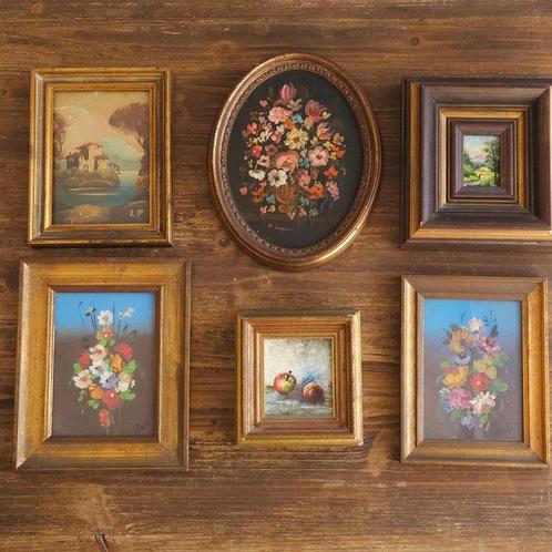 FREE SHIPPING - Lijst (6) - Canvas, Hout, bladgoud - vintage, Antiek en Kunst, Antiek | Overige Antiek