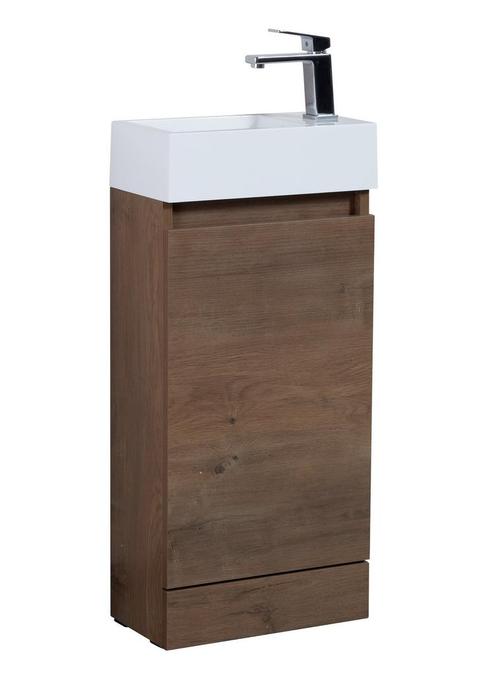Toiletmeubel Peru 40 x 22 cm Bruin Eiken Fonteinmeubel, Doe-het-zelf en Bouw, Sanitair, Nieuw, Verzenden
