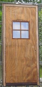 afrormosia houten buitendeur , voordeur , deur 106 x 230, 100 tot 120 cm, 215 cm of meer, Ophalen of Verzenden, Glas