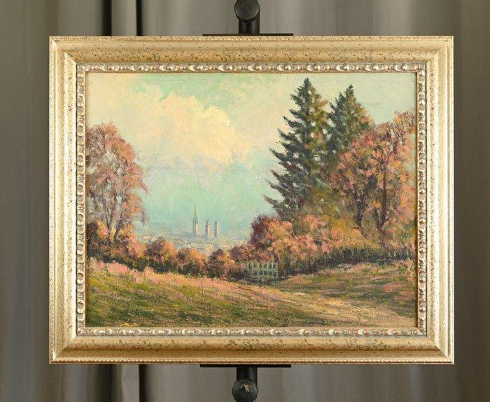 Narcisse Henocque (1879-1952) - Rouen vue des hauteurs, Antiek en Kunst, Kunst | Schilderijen | Klassiek