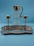 Classic Crystal Decanter Set with Silver Plating, English