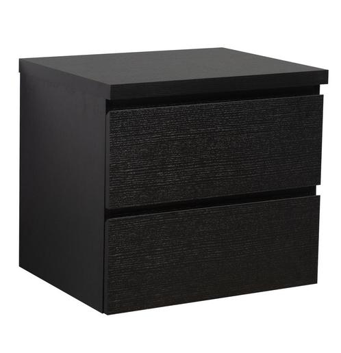 Wastafelkast Angela 60 x 48 cm Zwart houtnerf Wastafelmeubel, Huis en Inrichting, Badkamer | Badkamermeubels, Nieuw, Verzenden