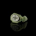 Oud-Romeins Ring met gnostische steen, intaglio