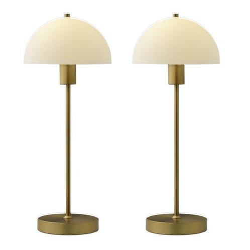 Herstal - Lampe de table (2) - Vienda - Opale / Laiton -, Antiek en Kunst, Antiek | Verlichting
