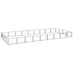 vidaXL Hondenkennel 36 m² staal zwart, Dieren en Toebehoren, Verzenden, Nieuw